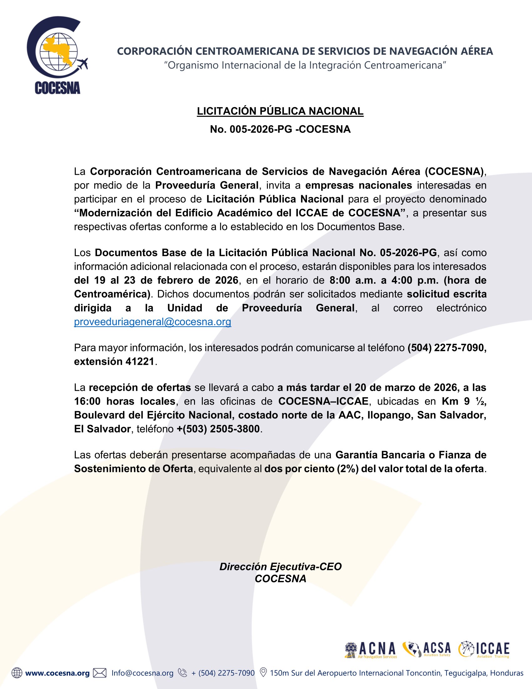 Licitación Pública Nacional PG-05-2026 