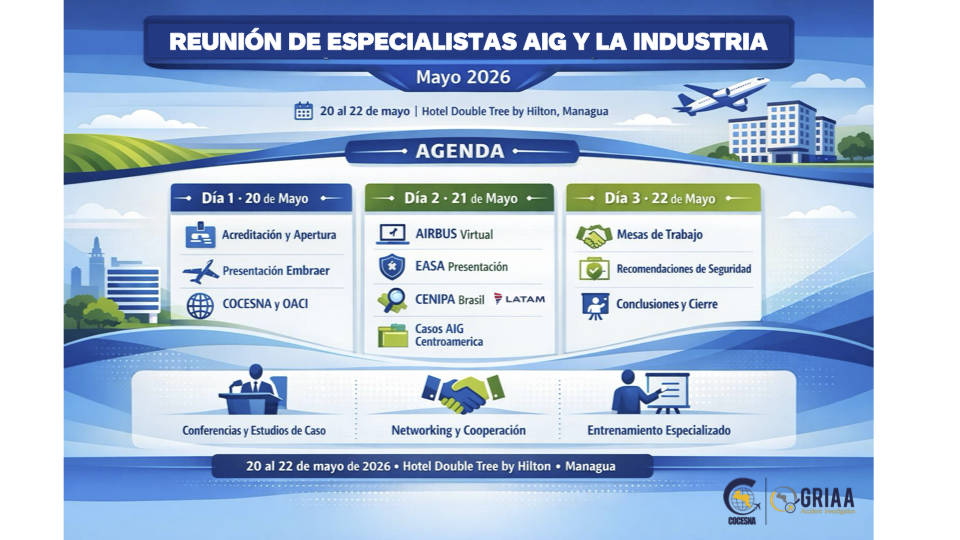 CALENDARIO DE REUNIÓN DE ESPECIALISTAS AIG GRIAA